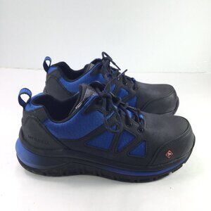 Merrell Work Boots Men Size 6 Moab Onset Mid Waterproof Composite Toe Black Blue